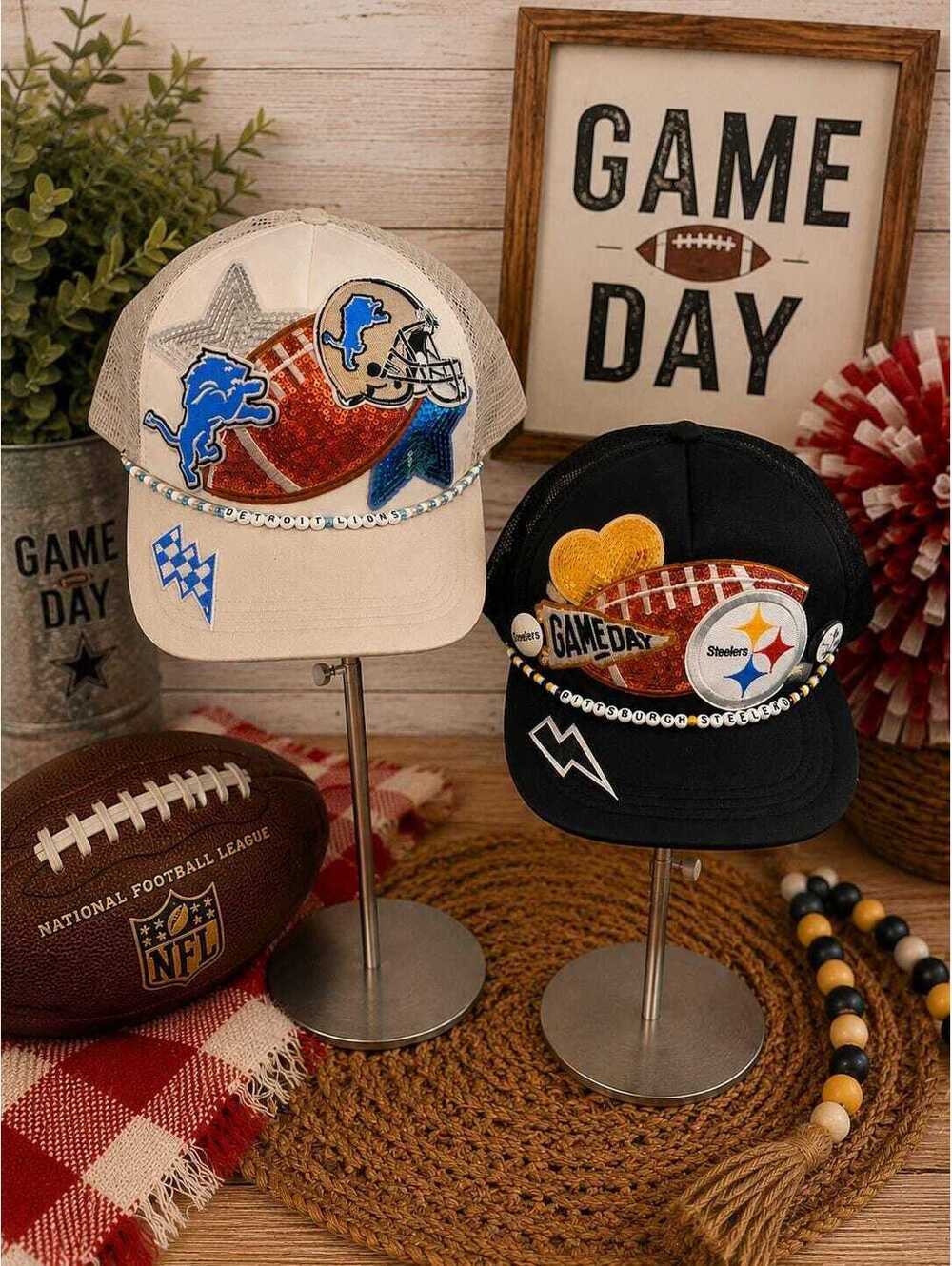 Embellished NFL Trucker Hat | Football Game Day Hat | Team Spirit Cap